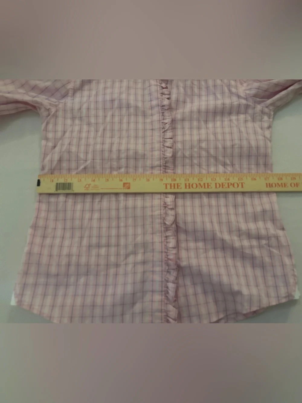 Double R by Ravi Ratan Pink Floral Ruffle Button-Down Shirt Women’s Med - Picture 11 of 15
